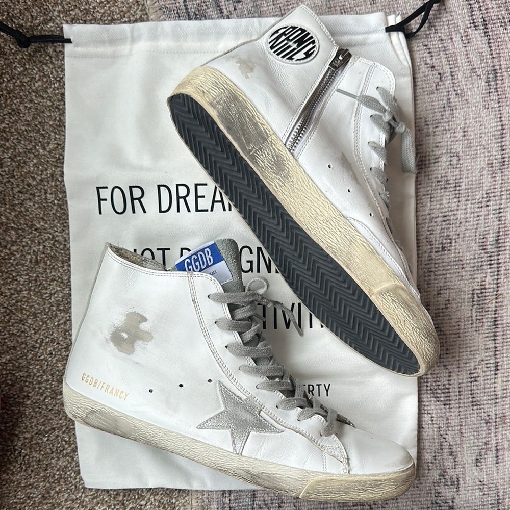 Golden Goose White High-Top Sneakers